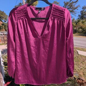 White House Black Market Purple Long Sleeved Women's Blouse Size S